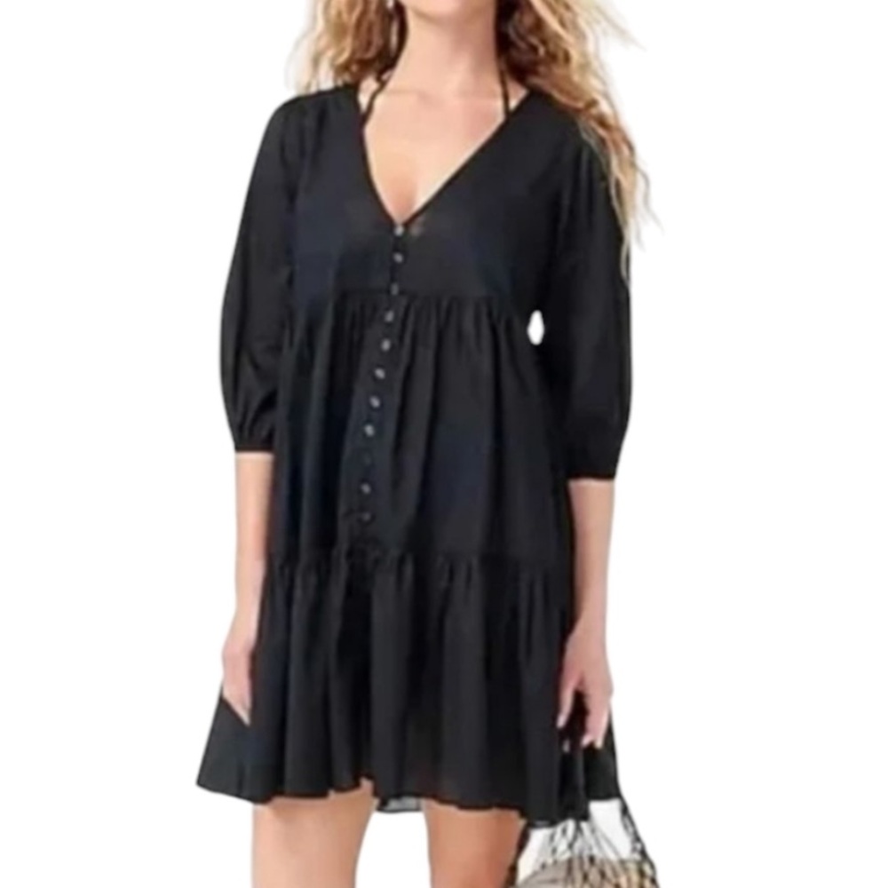 J. Crew Black sheer beach coverup